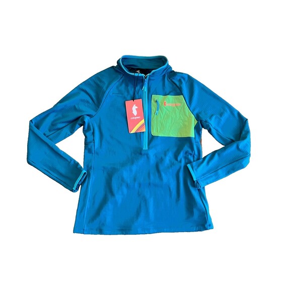 NWT COTOPAXI Womens L Otero Fleece Half-Zip Pullover Jacket Gulf Teal Blue Green - Picture 1 of 7